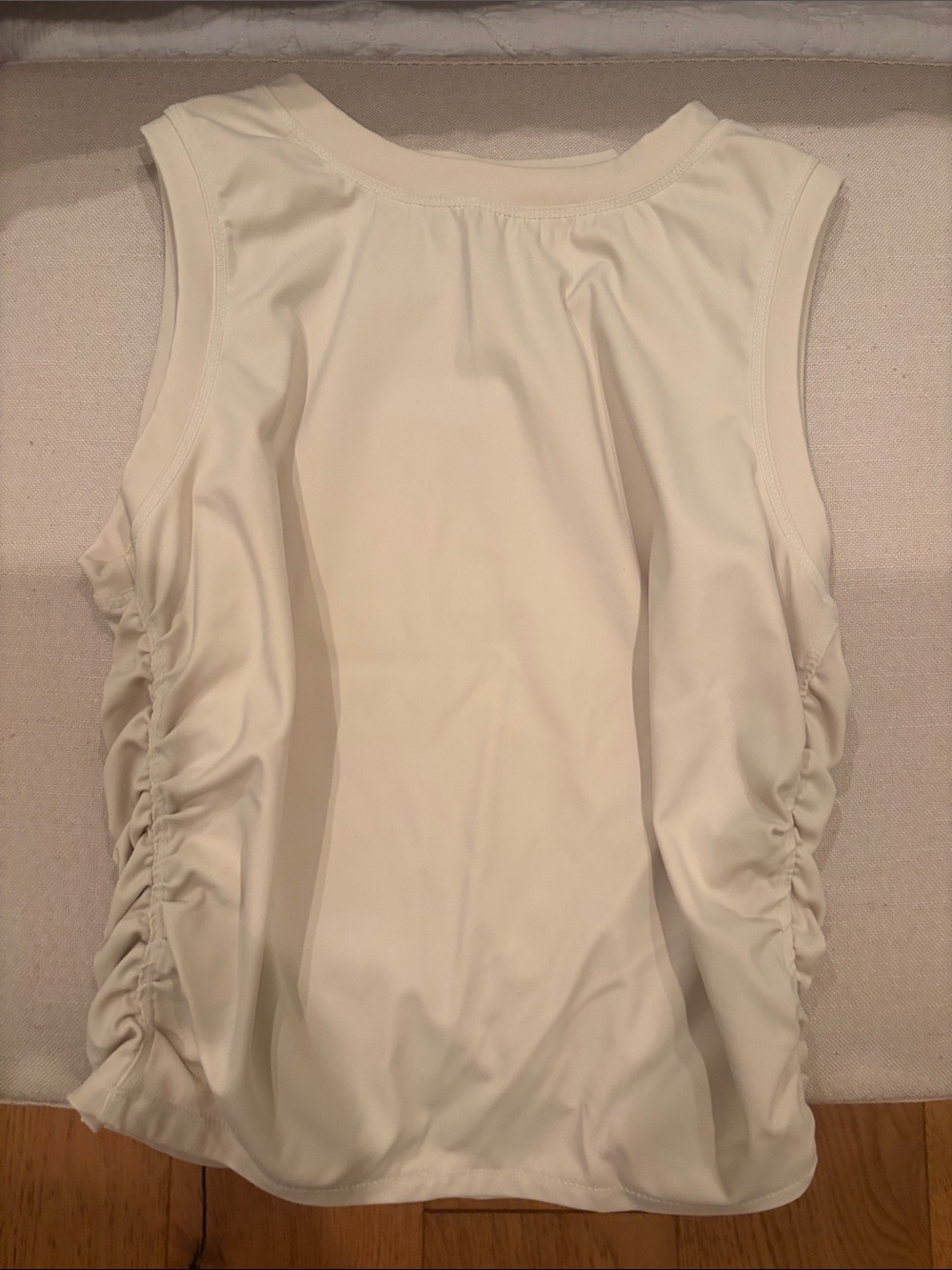 Ruched Side Tank Top in Cream for Women